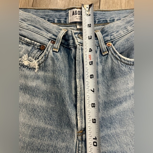 AGOLDE Women’s Jamie Hi-Rise Classic Jean Blue Distressed Ripped Knee Sz 24 - Picture 5 of 9